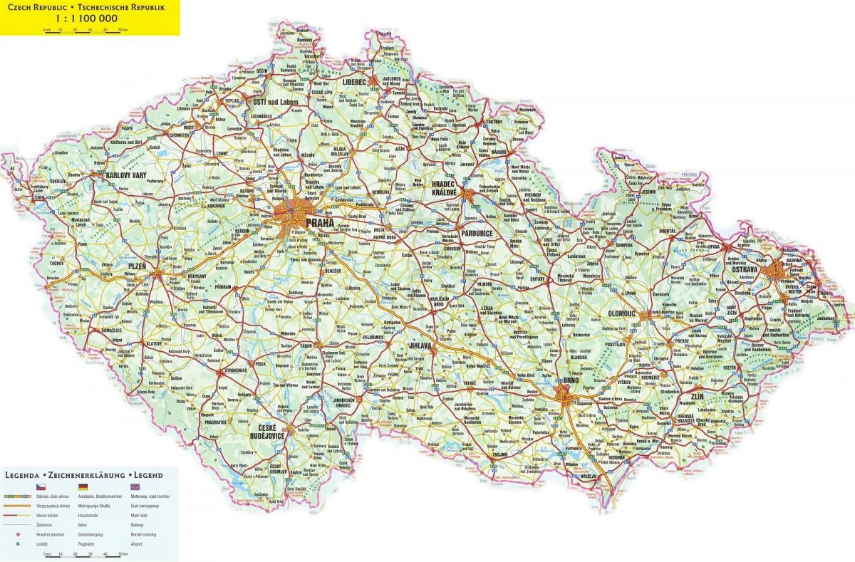 Mapa drogowa Republiki Czeskiej (Czechosłowacji)