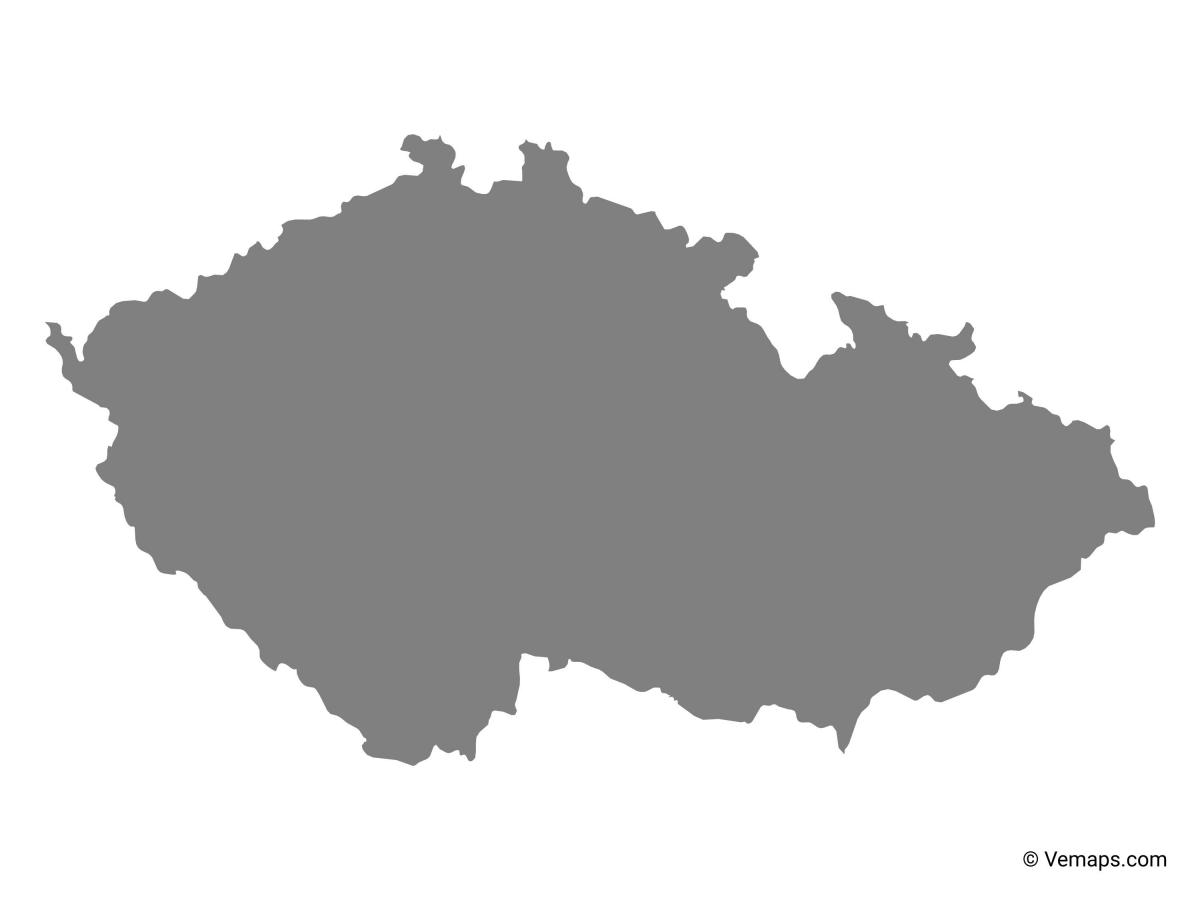 Mapa wektorowa Republiki Czeskiej (Czechosłowacji)