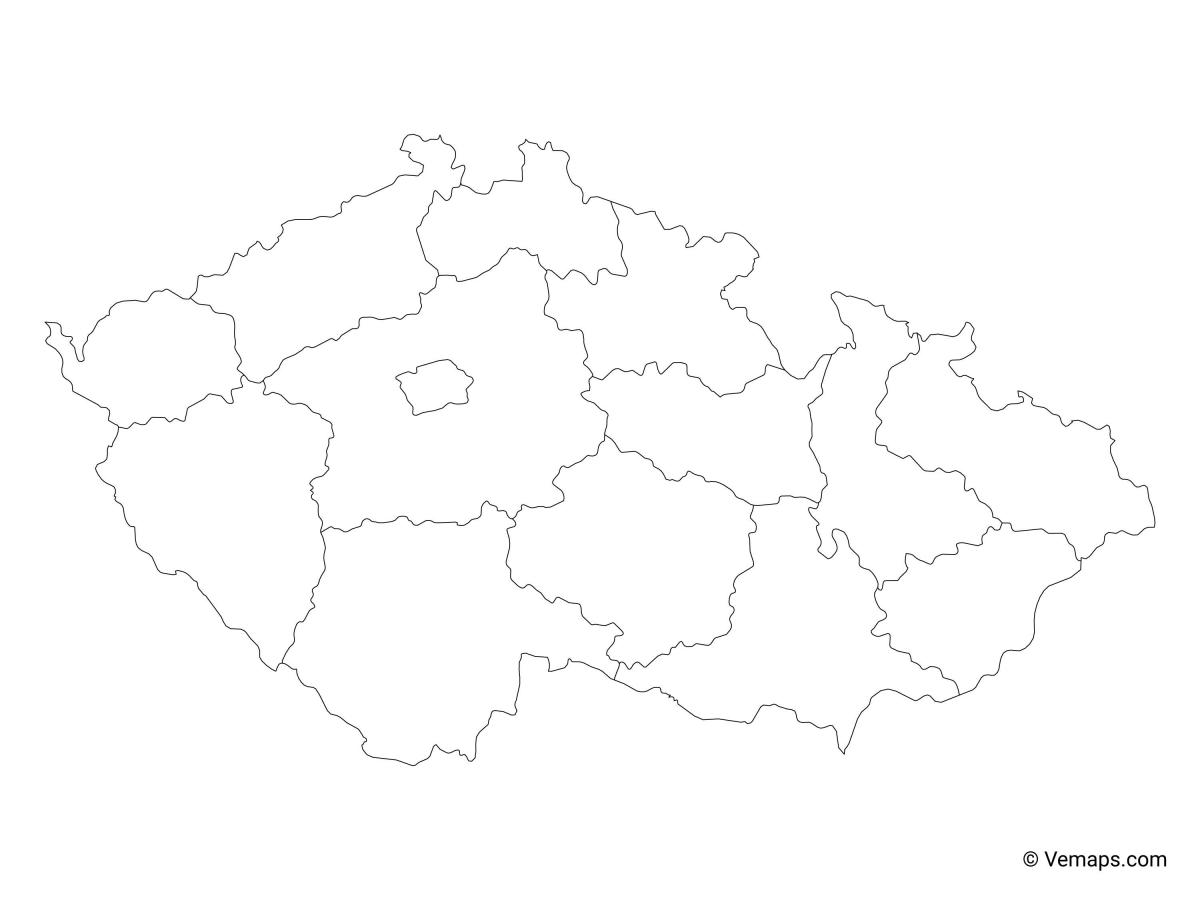 Mapa konturowa Republiki Czeskiej (Czechosłowacji)