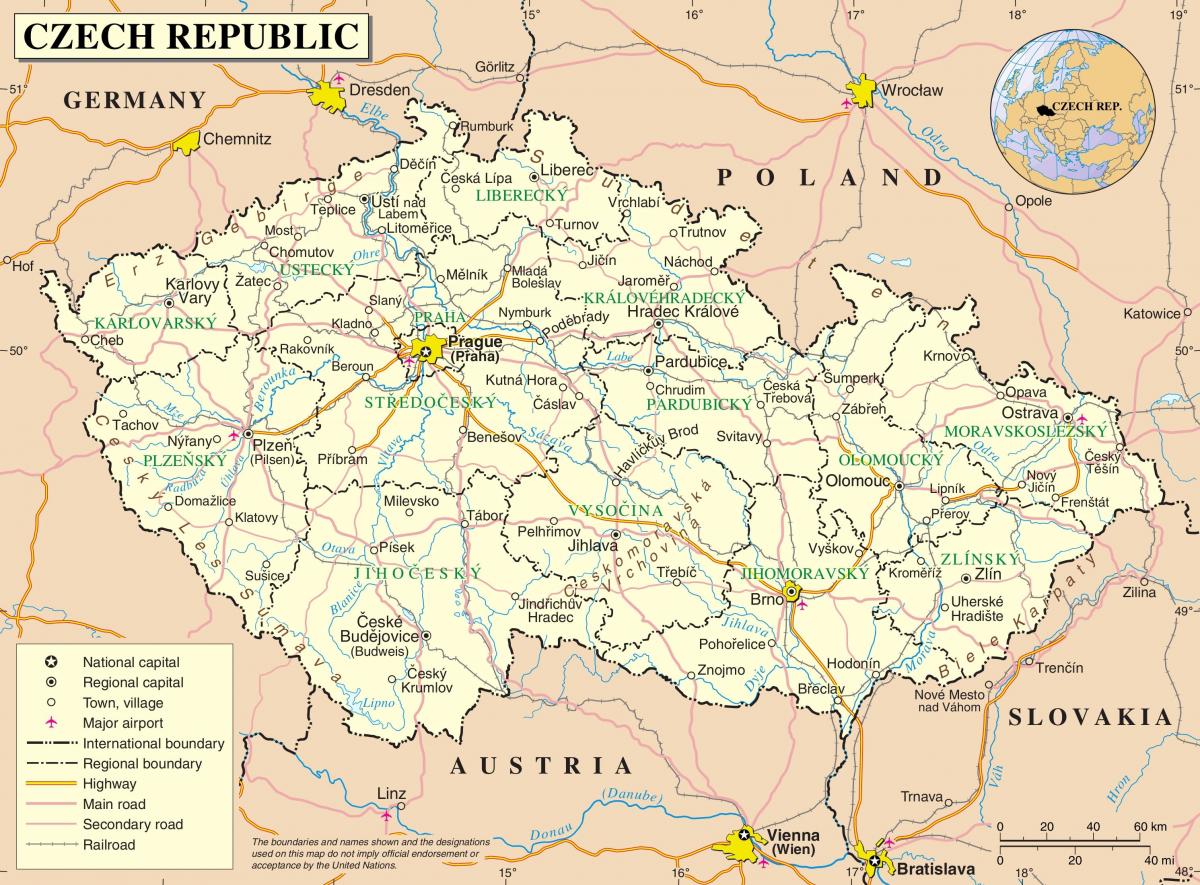 Republika Czeska (Czechosłowacja) na mapie